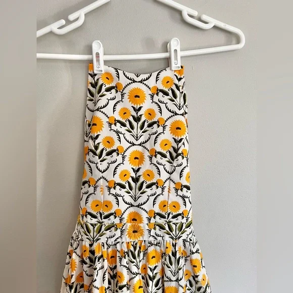 Agua by Agua Bendita Naranja Mimosa Halter Yellow Floral Maxi Dress Size S - Picture 10 of 12